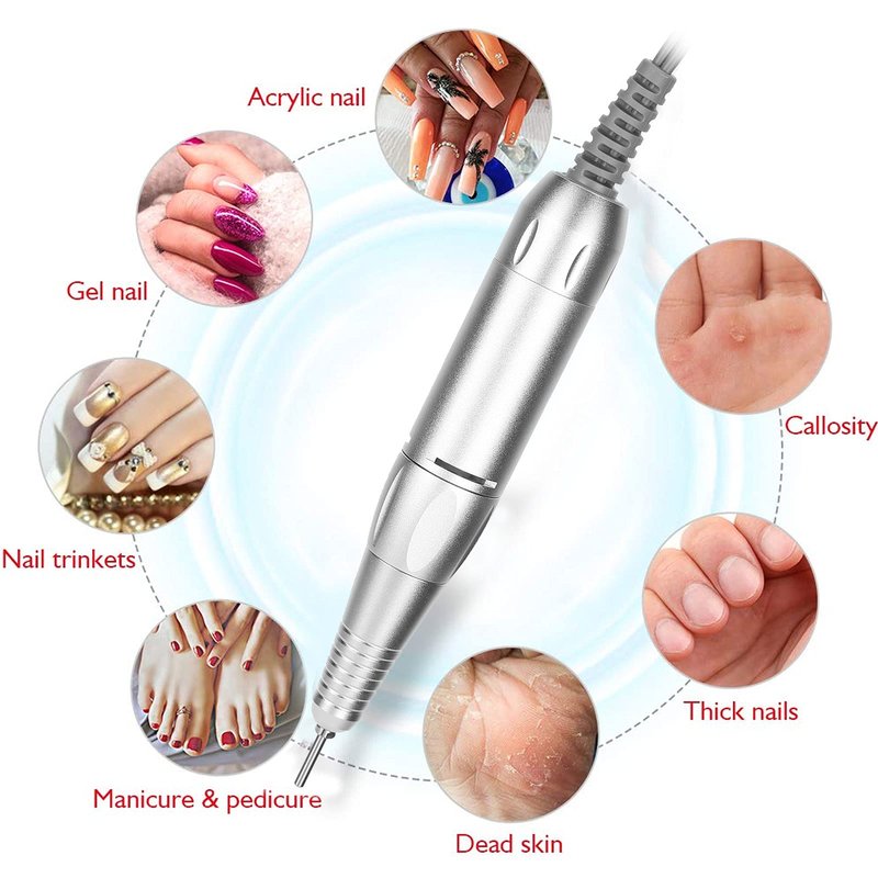 35000rpm Replacement Handle for Electric Nail Drill Machine, Handle Nail Drill, Handpiece Nail Polishing Machine, Manicure Pedicure Nail Art Tool