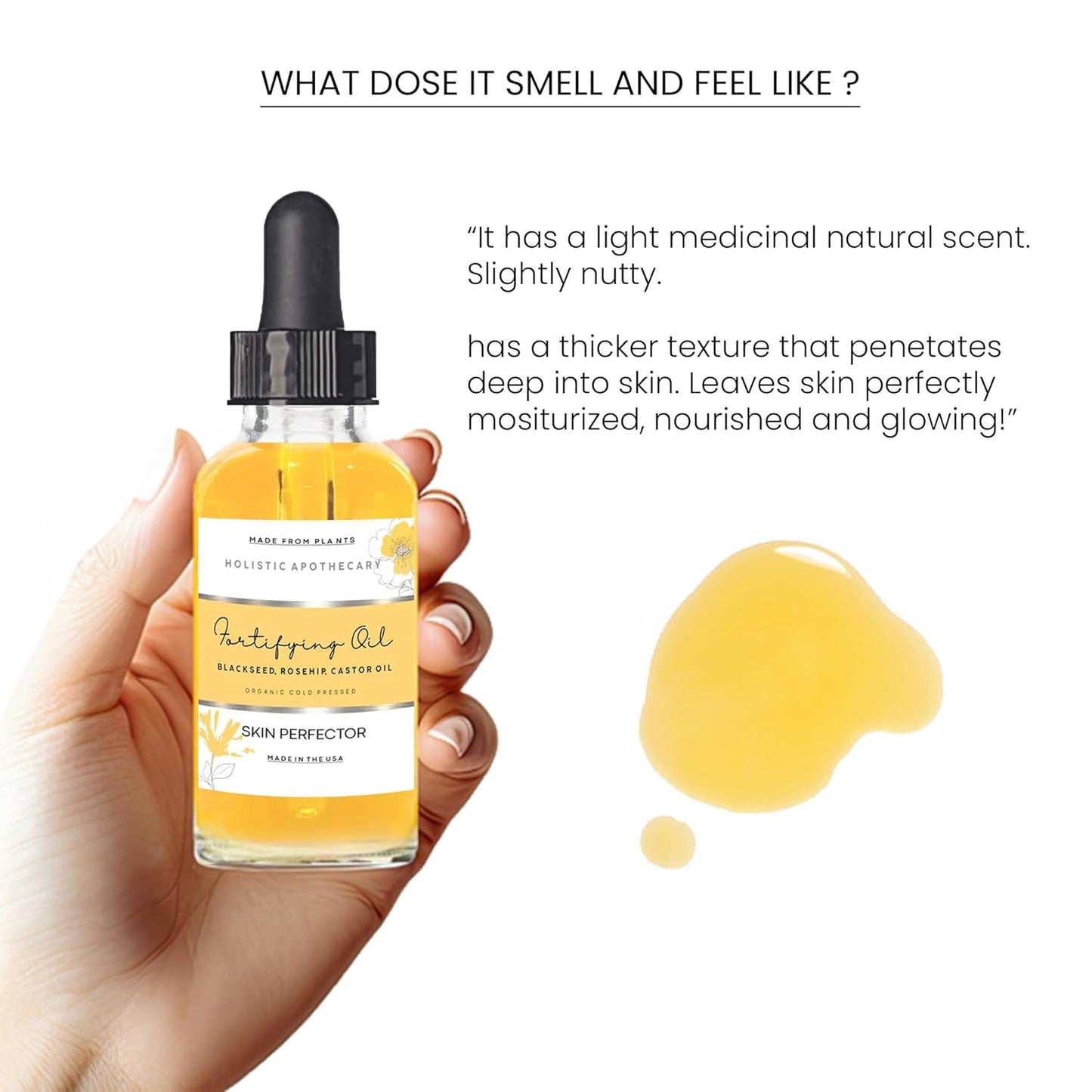 Organic Cold Pressed Face Oil - Black Seed, Rosehip & Castor Oil | Anti-Aging Hydrating Serum for Dry Skin (2 FL OZ)