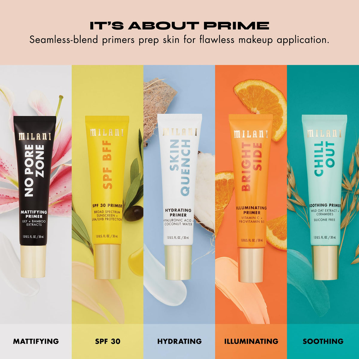 Milani Face Primer for Makeup - Bright Side Brightening & Illuminating Primer with Vitamin C, Squalane & Jojoba Oil, 1.0 Fl. Oz