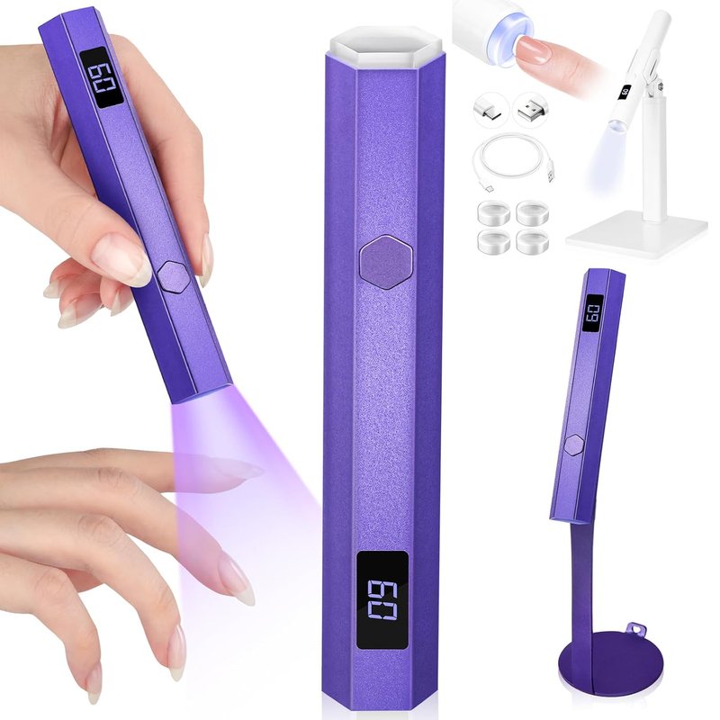 Handheld UV Nail Light - 2-in-1 Fast Curing & Nail Stamper | Wireless Magnetic LED with LCD Display