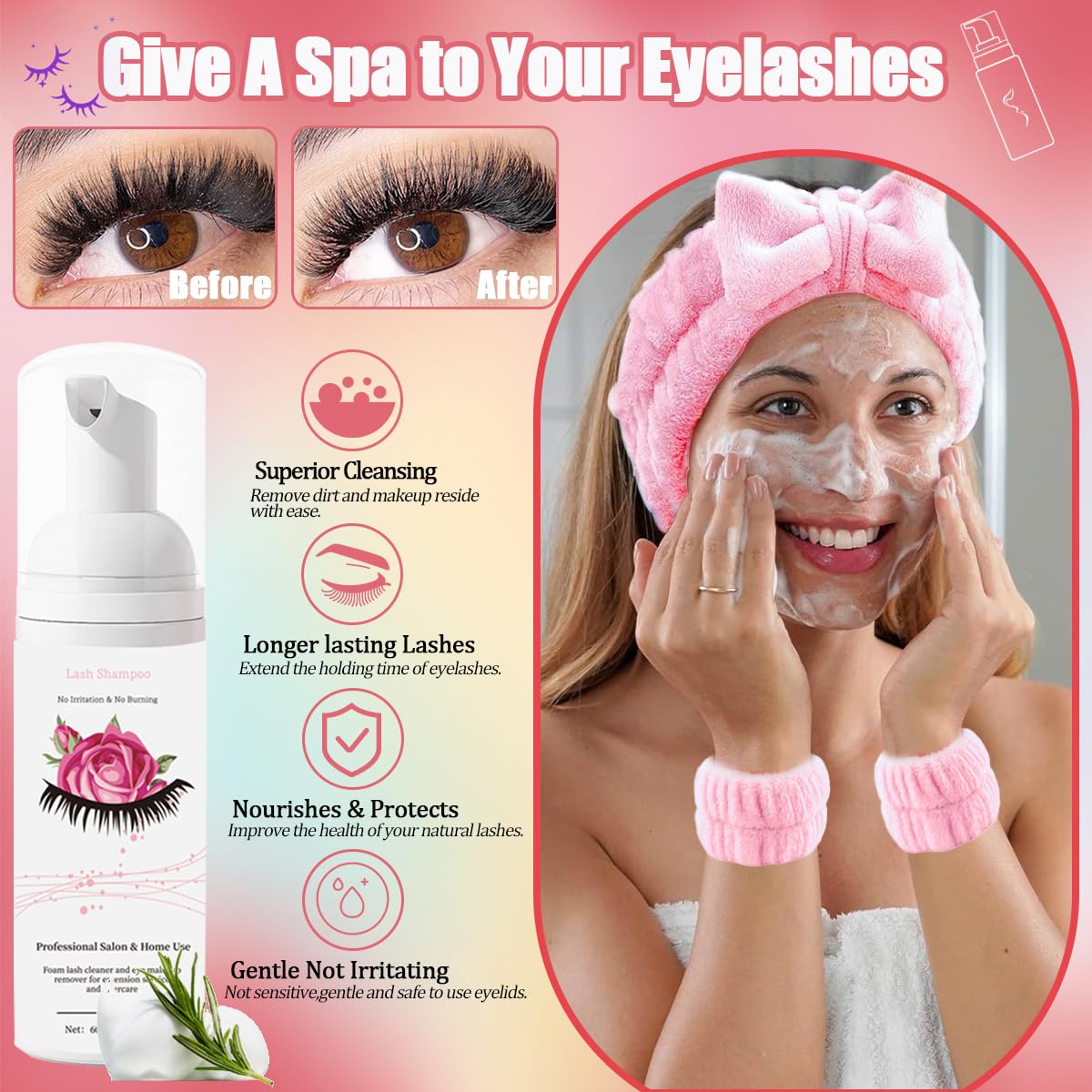 DNSGOOR DIY Lash Extension Kit 684Pcs 10-18mm D Curl Lashes Clusters with Lash Bond and Seal Glue Remover Lash Shampoo Cleansing Brush Headband Wristband Tweezers Eyelash Brush Applicator