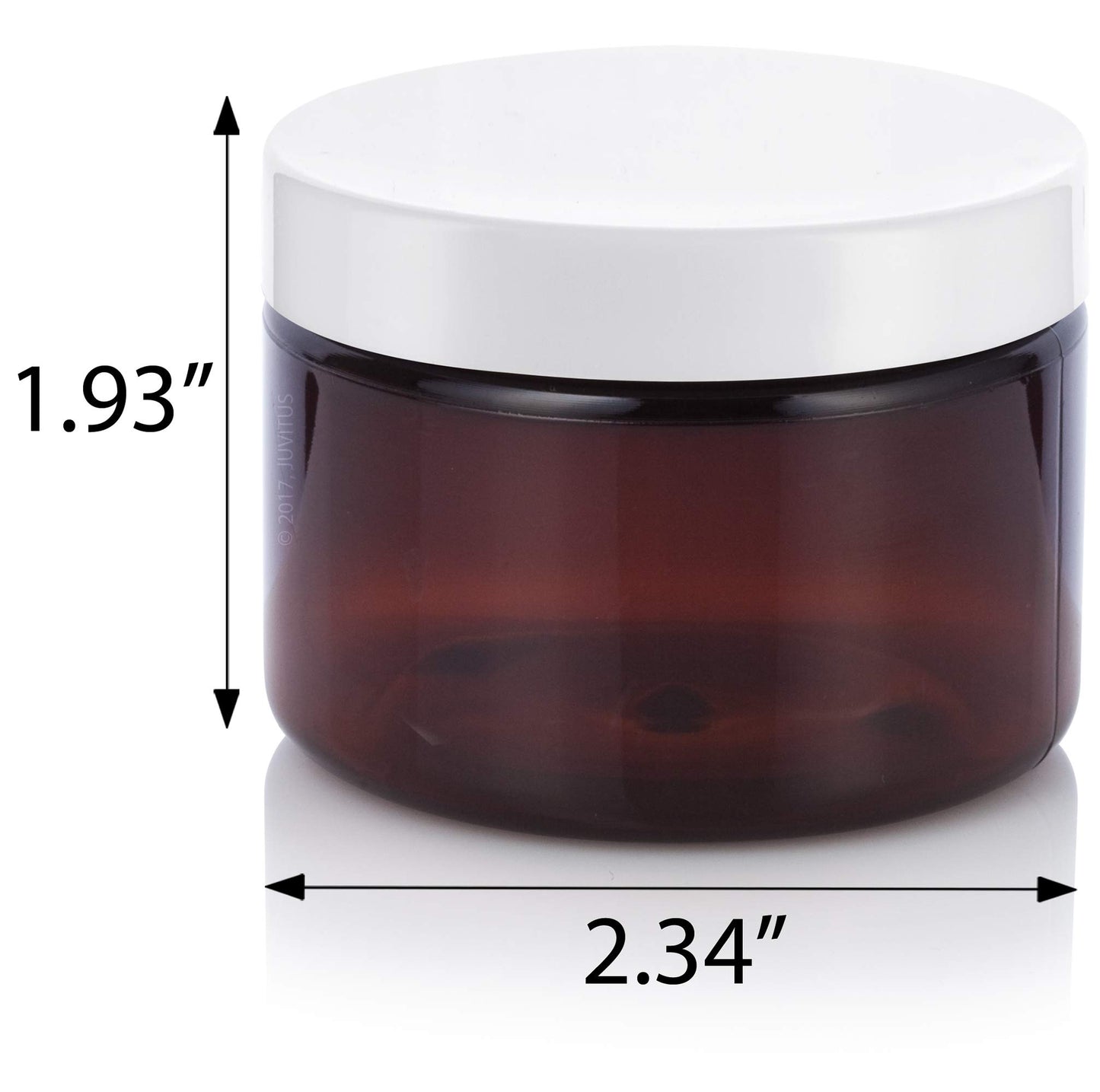 (12 pack) 3 oz Amber PET Plastic Jar with White Lid Refillable Storage Airtight Organizing