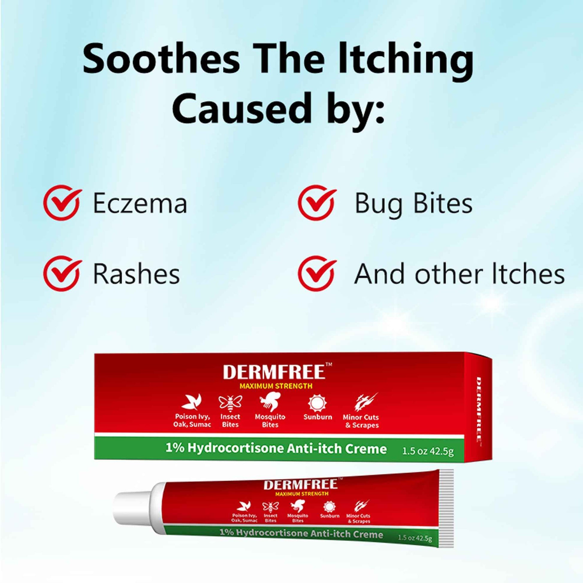 Anti-Itch Cream for Bug Bite & Mosquito Bite Itch Relief | Eczema Cream with Fast Temporary Relief from Insect Bites, Sunburn, Minor Burns & Skin Irritations | Essential for Camping Essentials