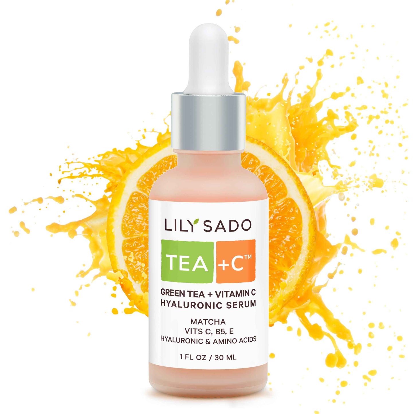 LILY SADO TEA+C Green Tea + Vitamin C Super Serum - Natural Vegan Serum - Best Antioxidant, Anti-Wrinkle Moisturizing Formula - Softens, Hydrates, Firms & Tones for Luscious, Radiant Skin