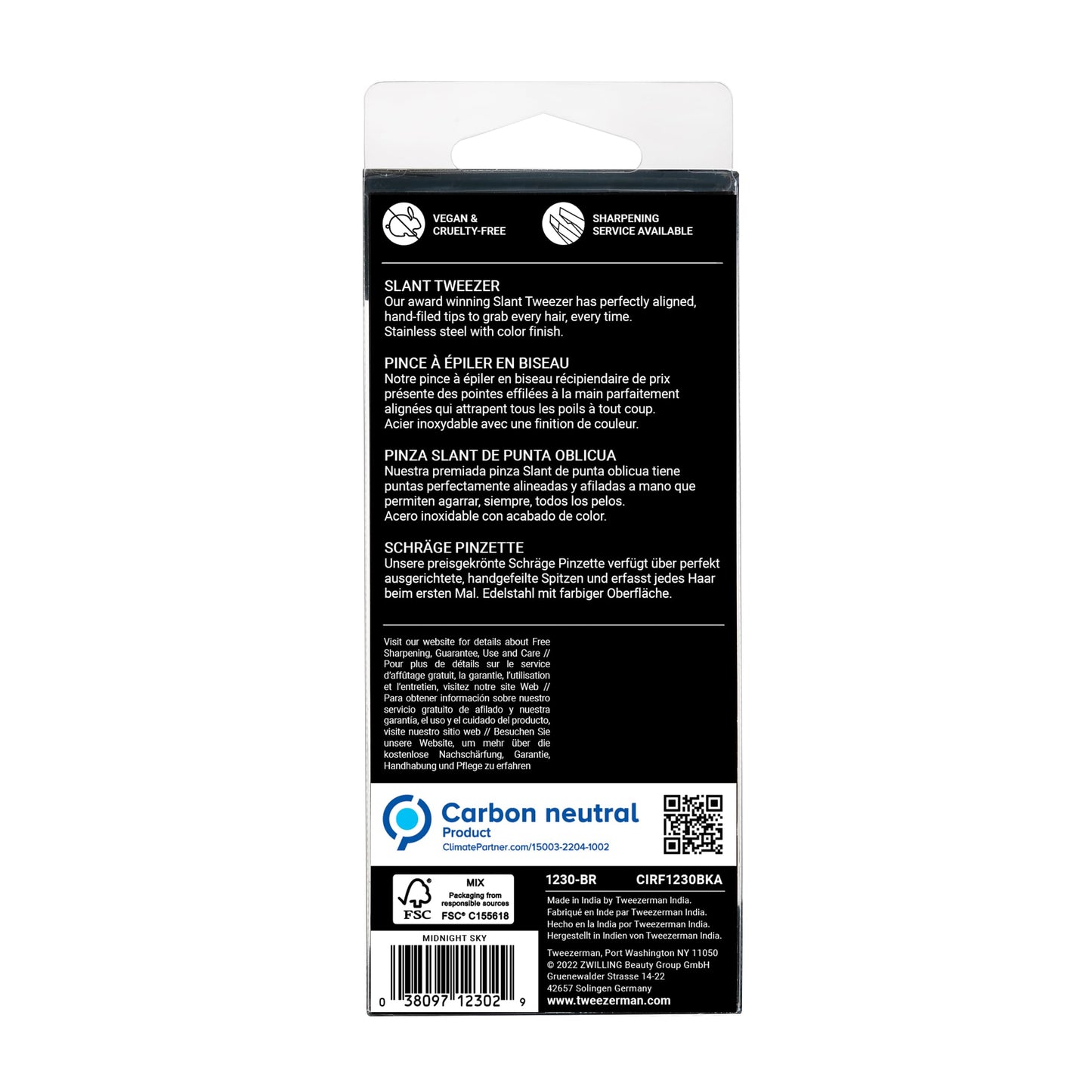Tweezerman Slant Tweezer – Tweezerman Tweezers for Eyebrows, Midnight Sky