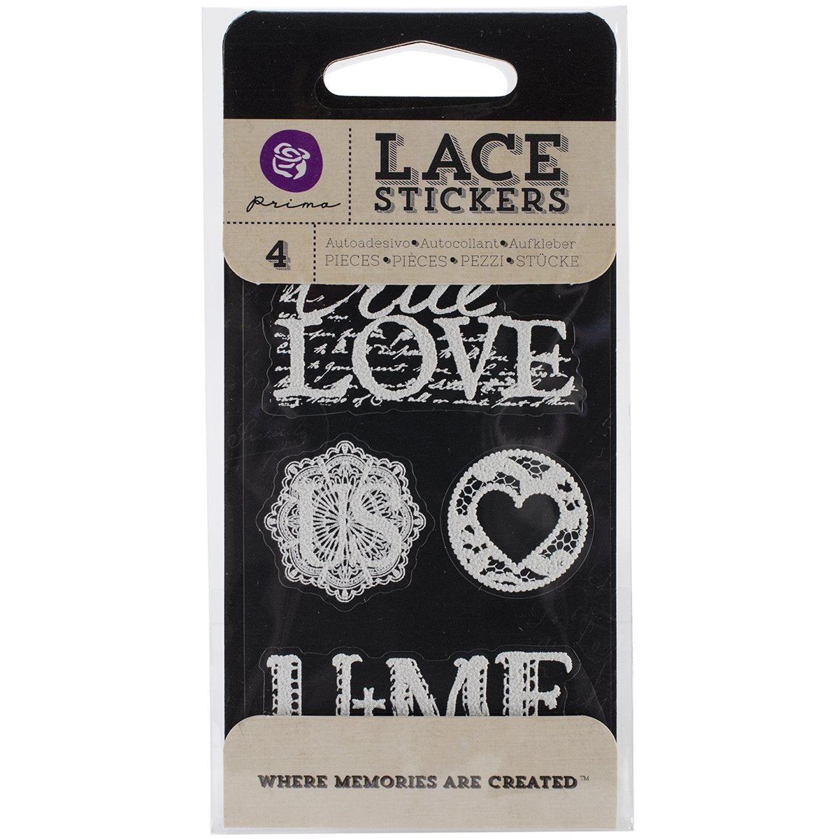Prima Marketing Lace Stickers, Enamored
