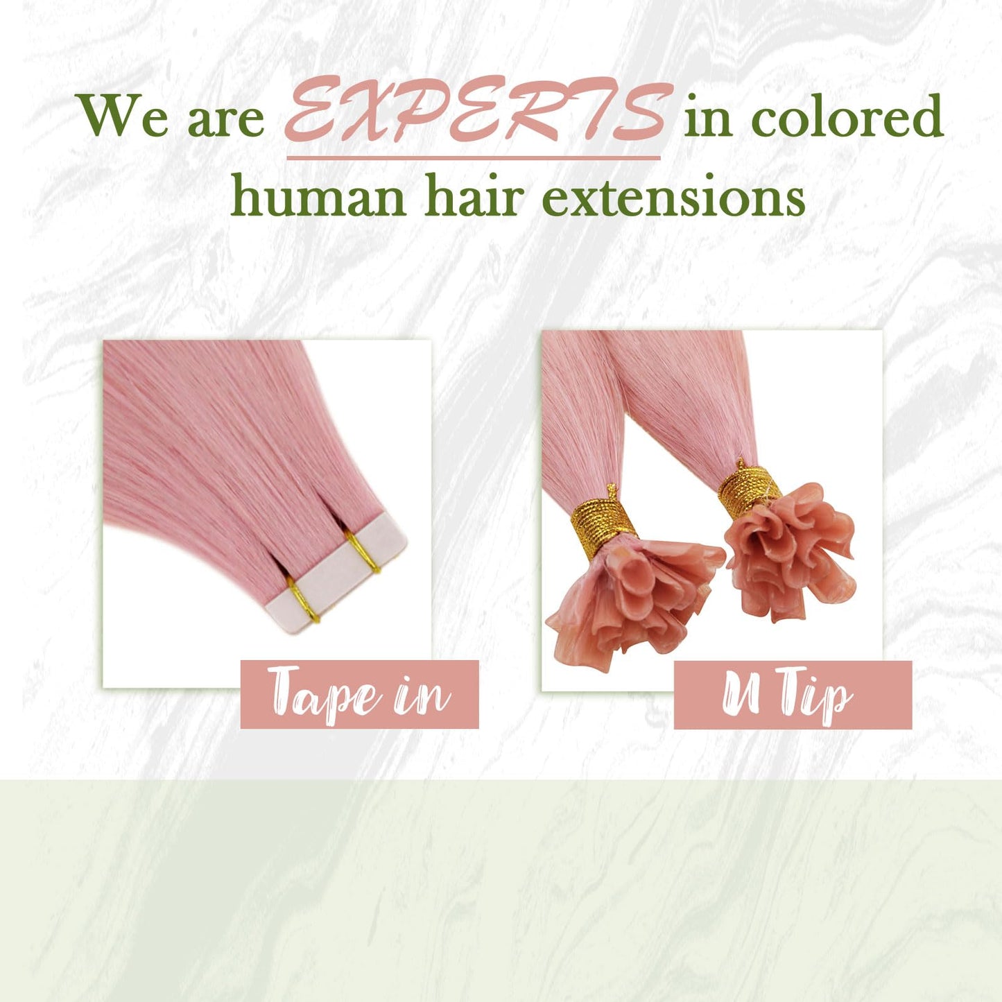 RUNATURE Pink Tape in Hair Extensions Human Hair 14 Inch 20g 10pcs