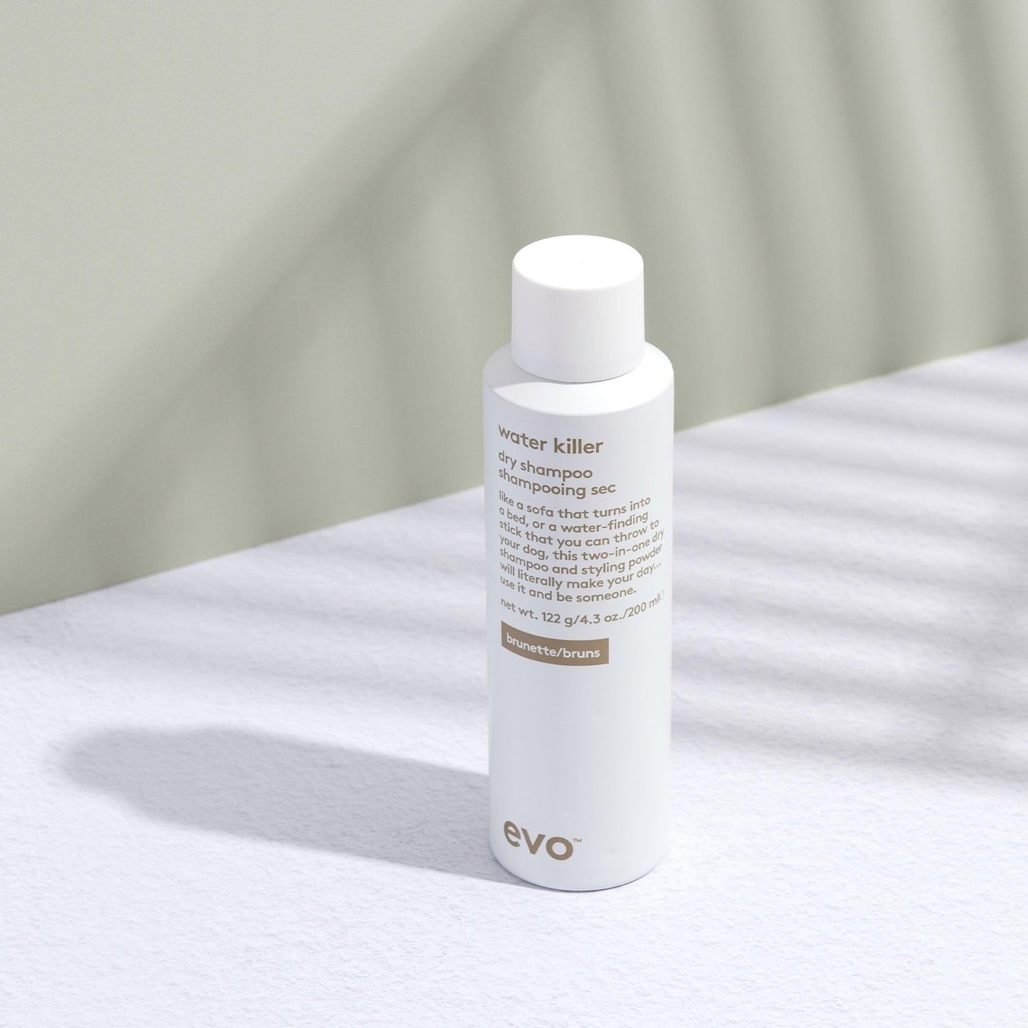 EVO Water Killer Dry Shampoo Brunette - Full Size 2-In-1 Dry Shampoo & Styling Spray, Refresh Hair, Replace Excess Oil with Volume & Texture - 4.3oz