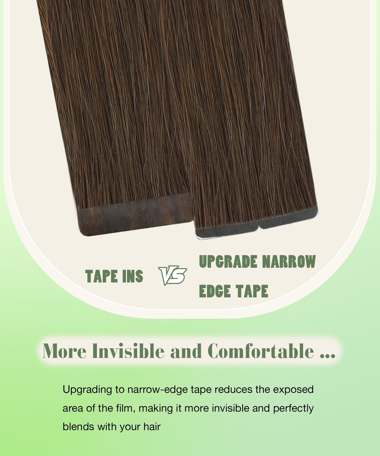SURNEL Tape in Hair Extensions Human Hair 14 inch 20pcs 50g Straight Tape inHair Extensions Color 4 Medium Brown Hair Extensions(#4-14)
