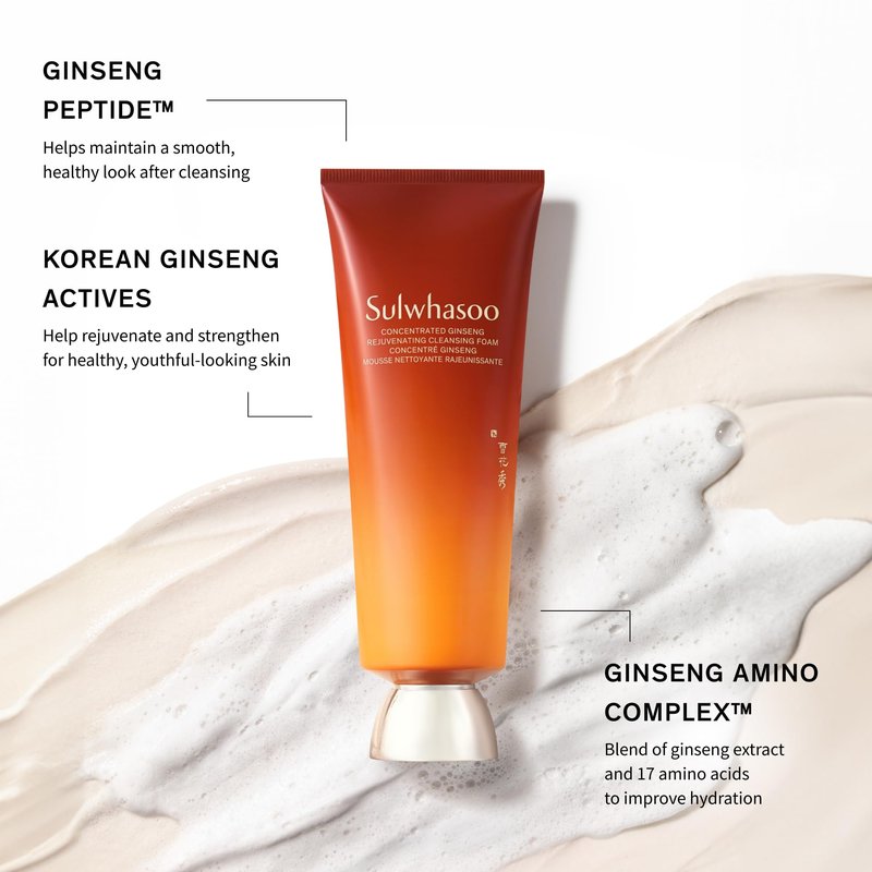 Sulwhasoo Concentrated Ginseng Rejuvenating Cleansing Foam | Removes Makeup, Dirt & Impurities, Softens & Refreshes Skin | Korean Skincare Face Wash