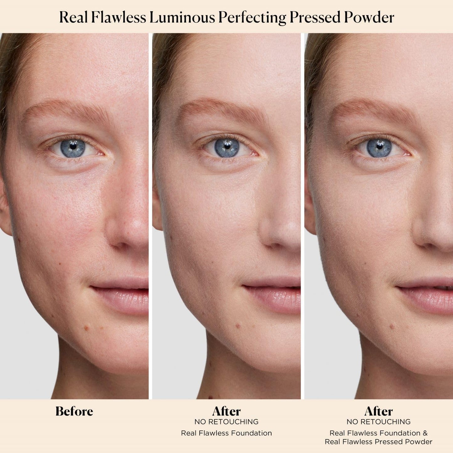 Laura Mercier Real Flawless Luminous Pressed Powder - Talc-Free, Light Coverage, Creamy Formula, Natural Finish