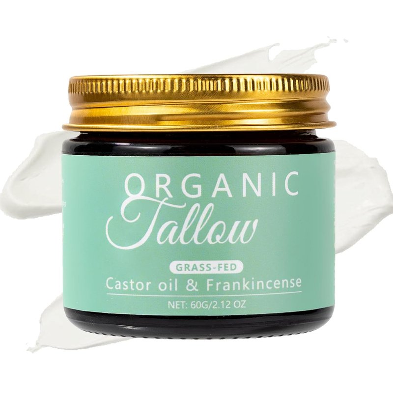 Organic Grass-Fed Beef Tallow Face Moisturizer - Hydrating Balm with Frankincense & Manuka Honey for Sensitive Skin (1)