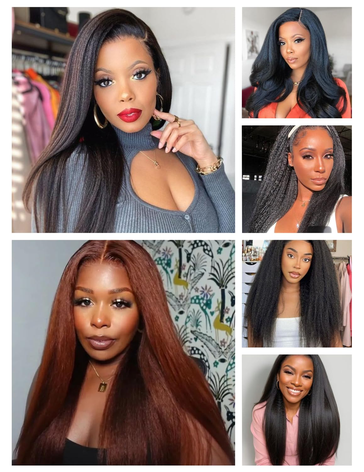 Yijimei Kinky Straight Human Hair Bundles Yaki Straight Human Braiding Hair 100g 22 Inch Human Hair Bundle 100% Unprocessed Brazilian Virgin Hair Natural Black