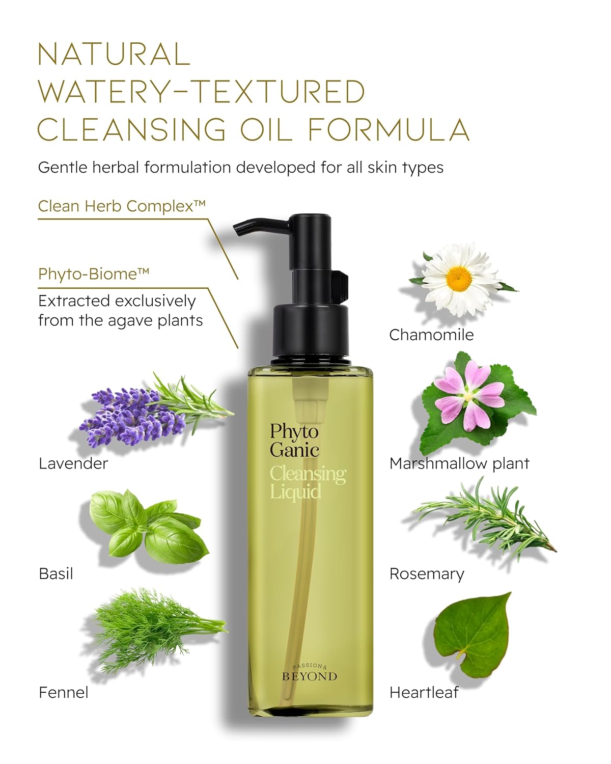 BEYOND Phytoganic Cleansing Liquid - Vegan Korean Face Wash | 6.8 fl oz, Gentle All-in-One Cleanser