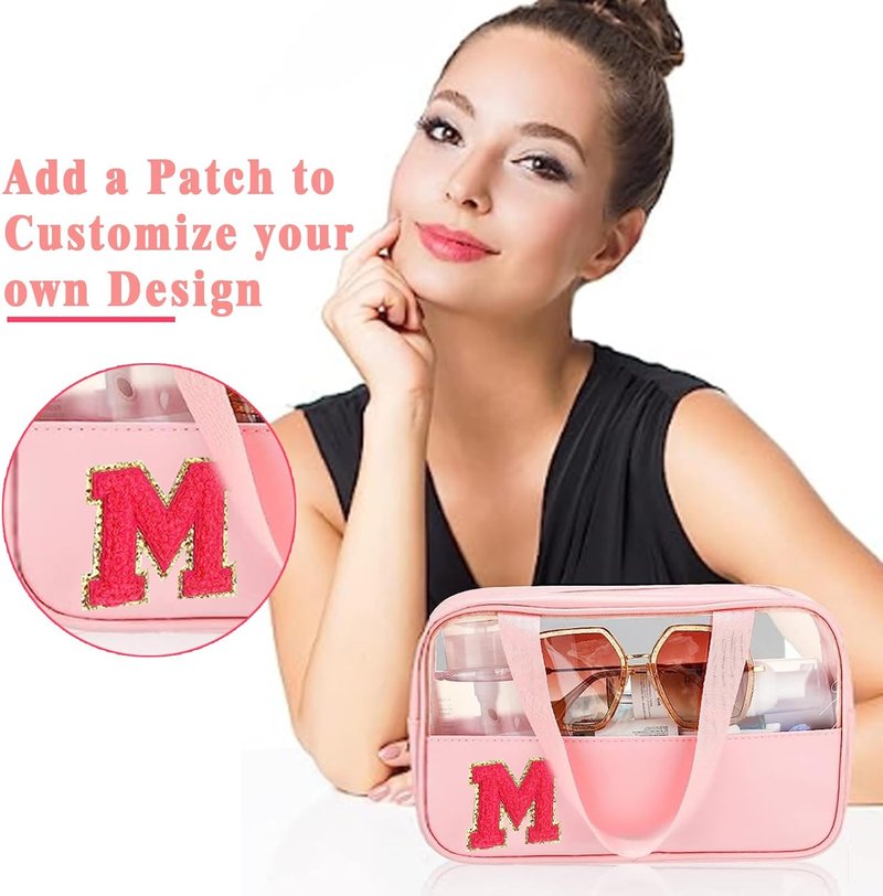 Translucent Makeup Bag Set - 9 Pcs Waterproof Toiletry Organizer for Travel | Portable Cosmetic Pouch - Pink
