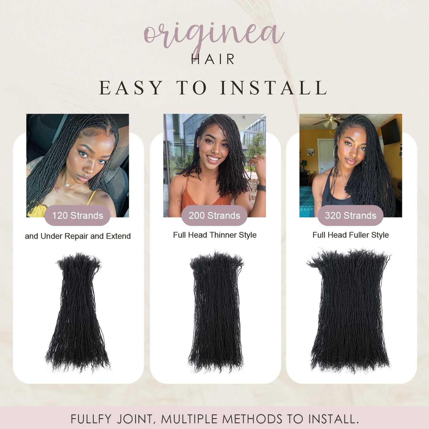 Originea 8-18 Inch 0.1 and 0.2 0.4 Thickness Curly Tips Interlocked sister Locs 100% Real Human Hair Micro loc Extensions Permanent Dreadlock Extensions (1B# 0.1cm Curly, 16 Inch 30 Strands)