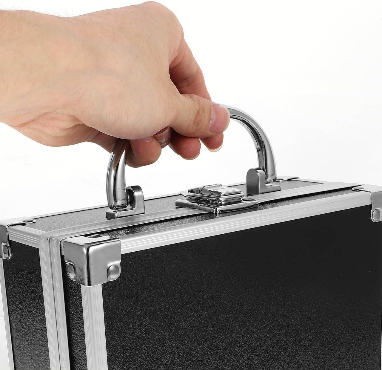 Portable Makeup Box - Compact Cosmetic Organizer Travel Case with Handle | 7.87x5.51x3.54 Inch