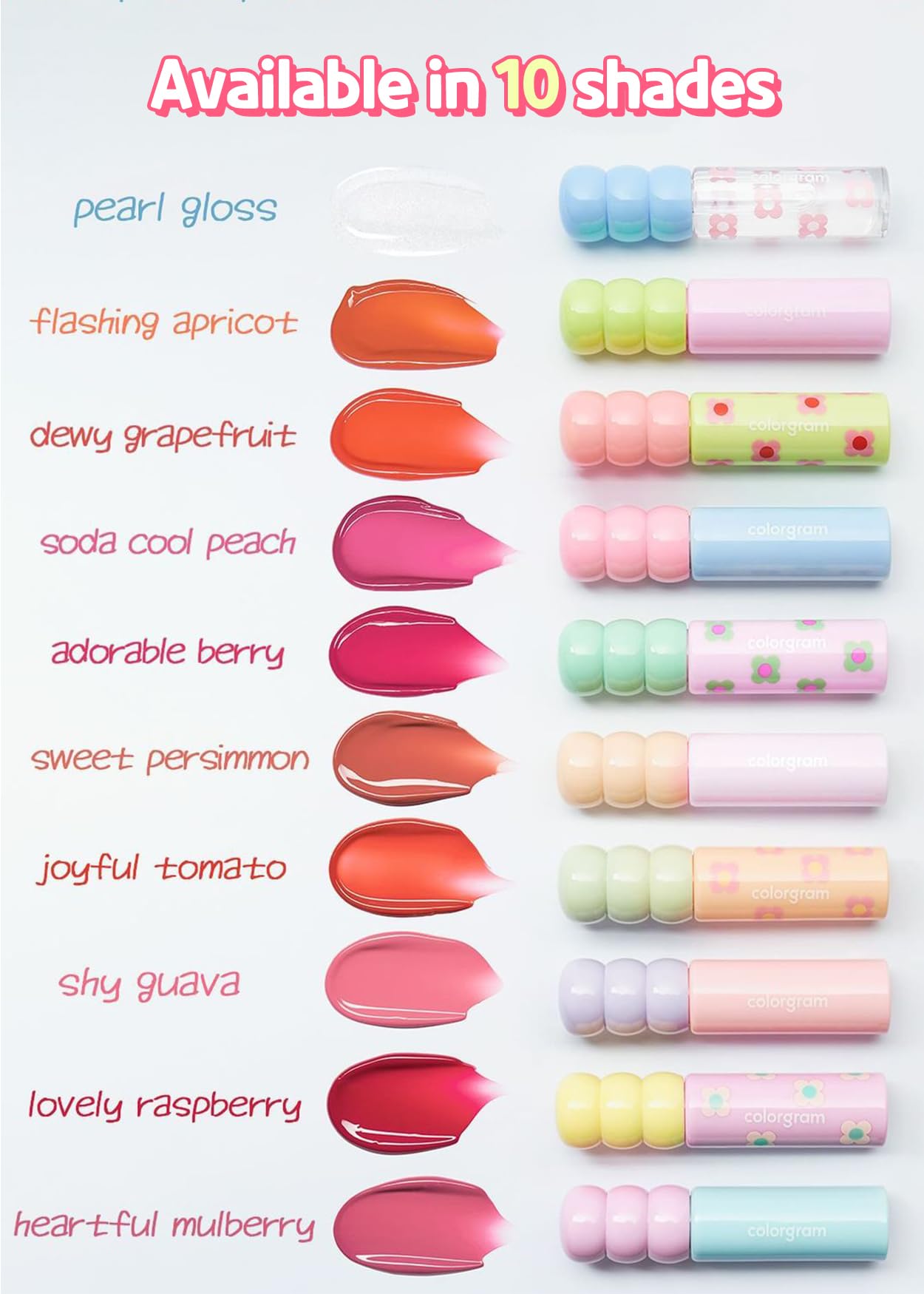COLORGRAM Fruity Glass Tint Pearl Gloss Fruity Glass Tint 01 Flashing Apricot Bundle