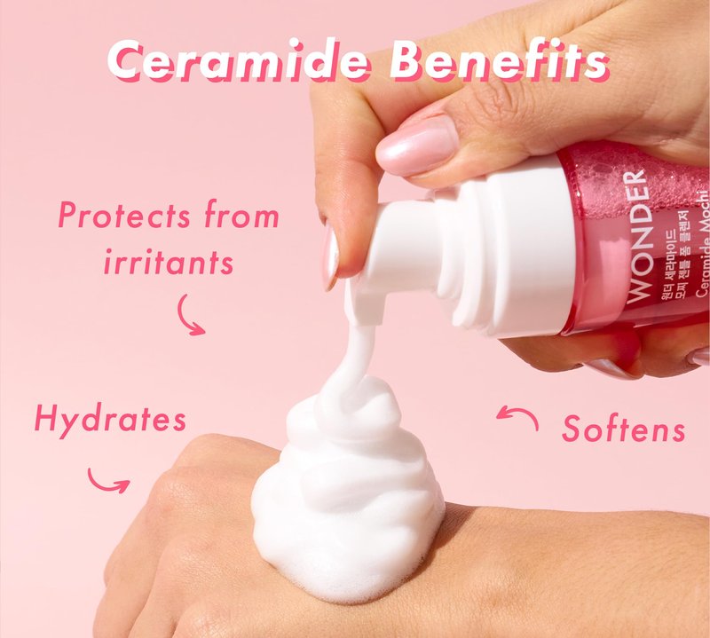 TONYMOLY Wonder Ceramide Mochi Micellar Foam Cleanser – Gentle Korean Face Wash with Ceramides, Cica & Aloe – Hydrating Daily Cleanser for All Skin Types
