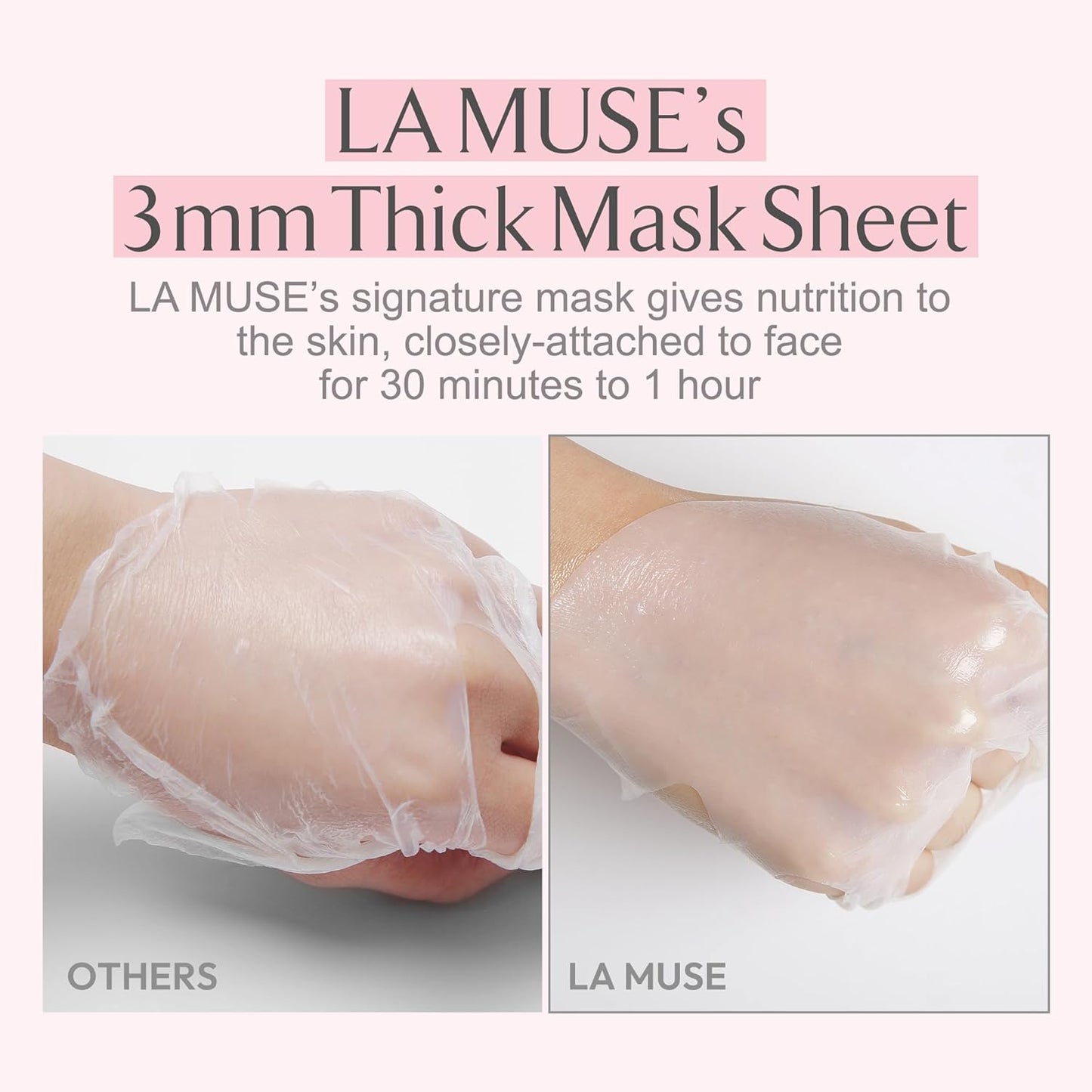 LA MUSE Biocellulose Face Mask - Deep Hydrating & Firming Skin Repair | 5 Pack | Cooling & Soothing Care