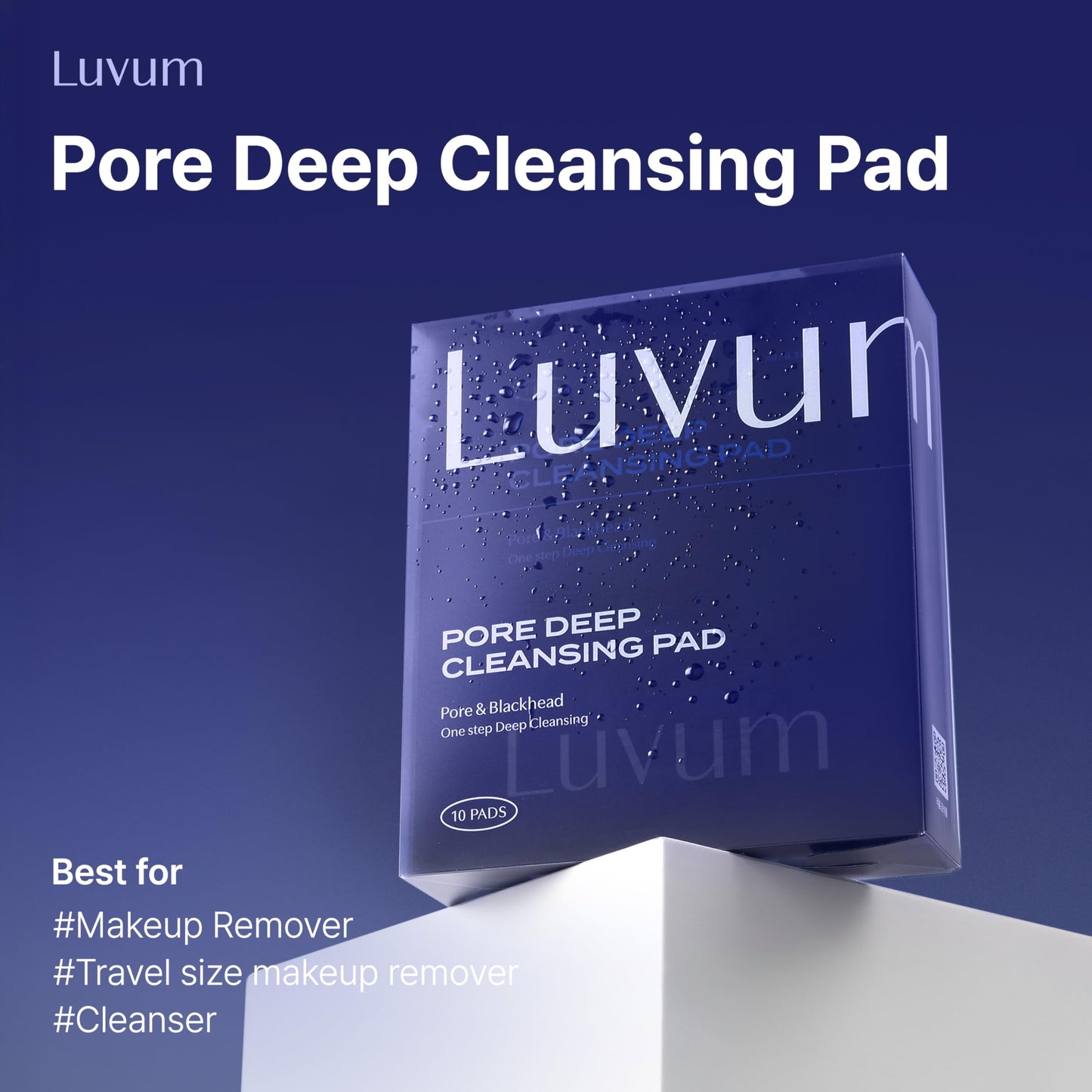 Luvum Pore Deep Cleansing Pad, Travel Kit Cleanser, Individual Packaged, 10-Pack
