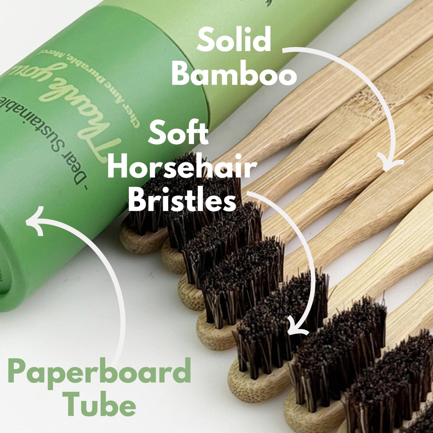 Natural Bamboo Toothbrush Family Pack | Eco-Friendly Horsehair Bristles - 4 Kids & 4 Adults - Compostable & Biodegradable