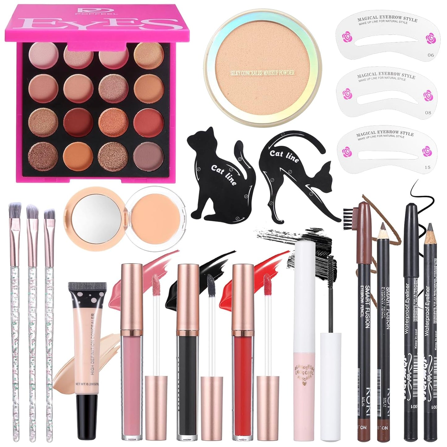 Makeup Kit for Teens - Complete Set with Eyeshadow Palette, Lip Gloss, Mascara & Brushes | Perfect Gift for Women
