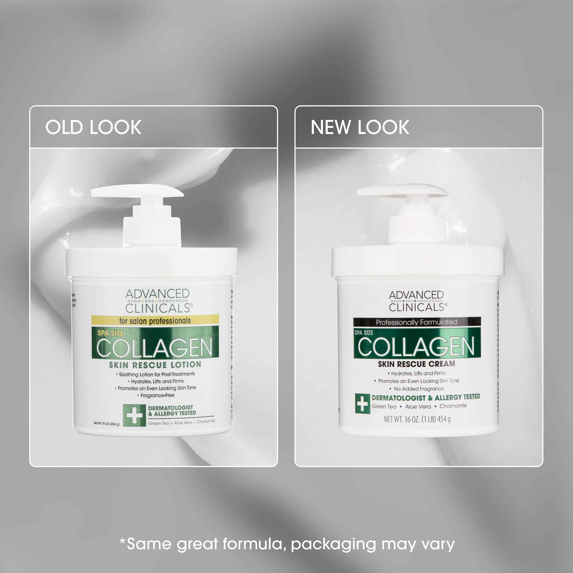 Advanced Clinicals Collagen Cream Body Lotion & Face Moisturizer W/Vitamin E | Skincare Collagen Lotion For Women, Men, Hand, & Neck Improves Look Of Crepe Skin & Uneven Dry Skin, 16Oz + Travel Size