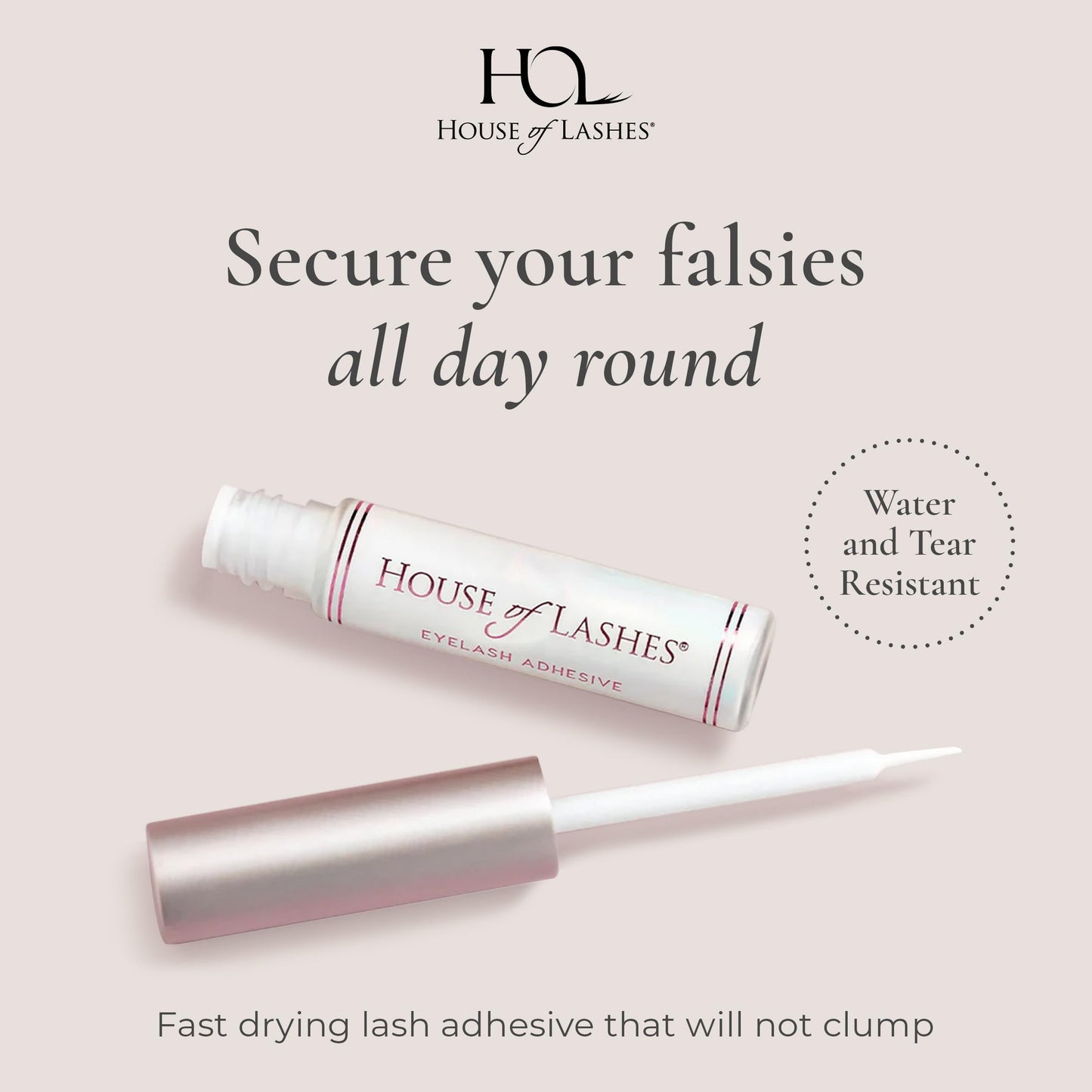 House of Lashes Eyelash Glue - Latex-Free formual for Sensitive Eyes - Effective for All Day Wear Clear Lash Glue for Strip Lashes, 2 Count