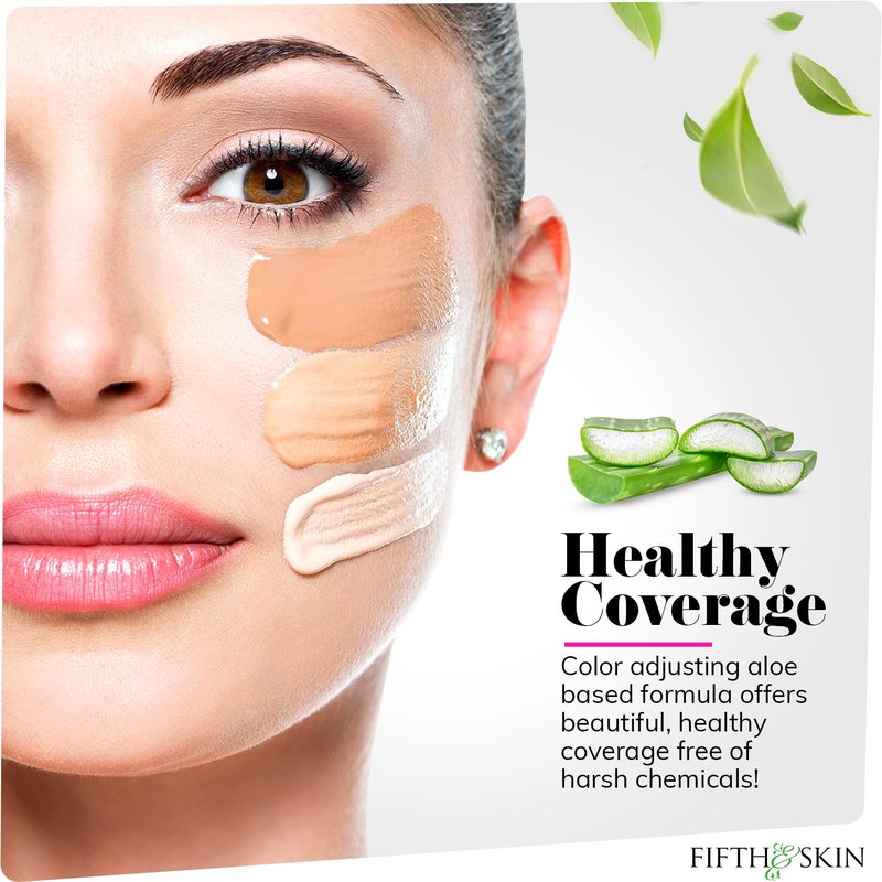 Fifth & Skin: Better’n Ur Skin Liquid Foundation (SOFT BEIGE) - Natural, Organic, Vegan, Cruelty-Free - Gluten-Free Beauty with Buildable Coverage and Palm-Free Luxury - 1 oz