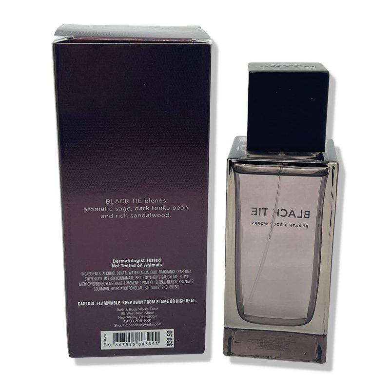 Bath & Body Works Black Tie Cologne for Men 3.4oz - NEW PACKAGING 2022