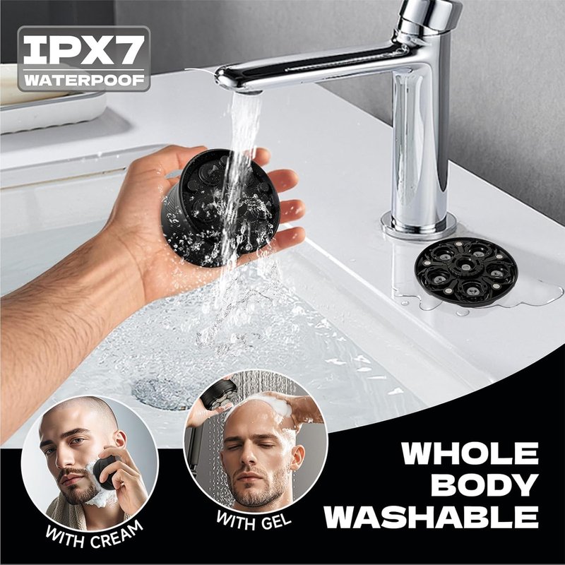 Bald Hair Clipper - Magnetic Six-Blade Trimmer for Smooth Shaving | USB Rechargeable, Easy Clean, Two-Speed Settings