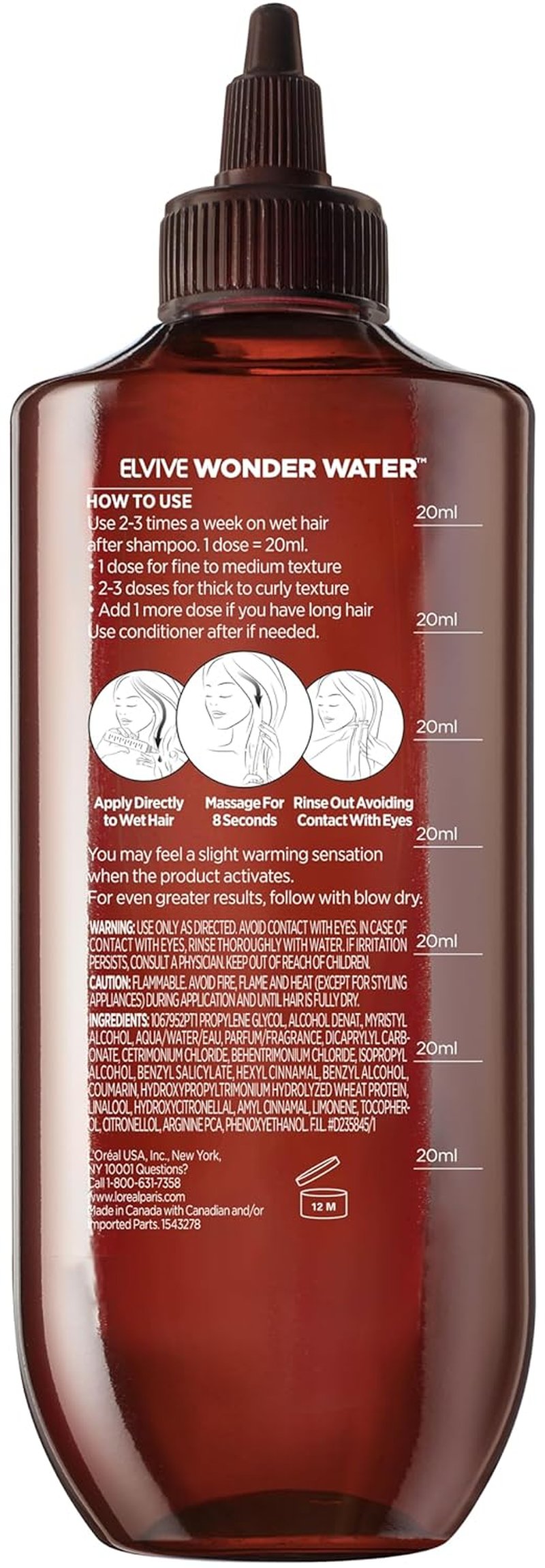 L’Oreal Paris Elvive 8 Second Wonder Water - Moisturizing Hair Treatment for Silky, Shiny Hair | 6.8 FL Oz