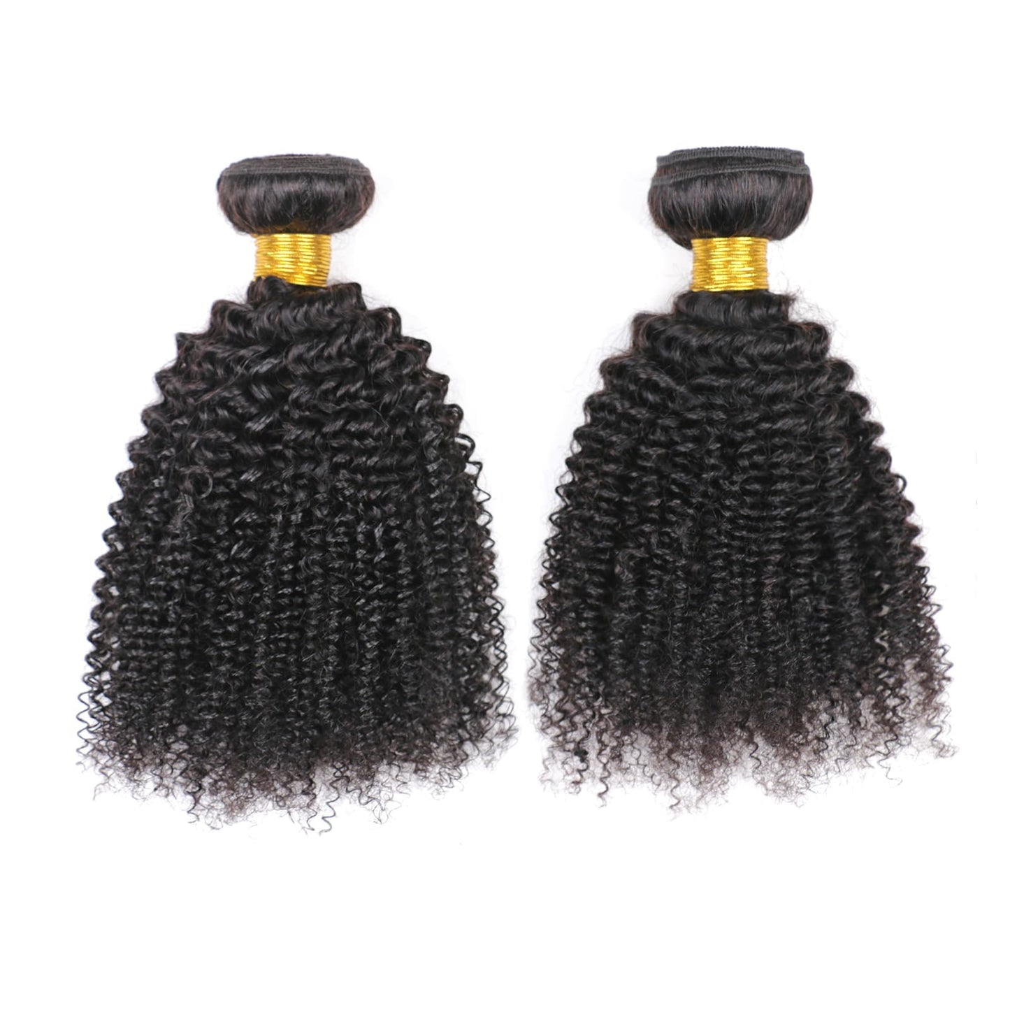 10A Afro Kinky Curly Bundles Human Hair 100% Unprocessed Virgin Brazilian Curly Weave Human Hair 2 Bundles 8 10 Inch Natural Black Color for Women