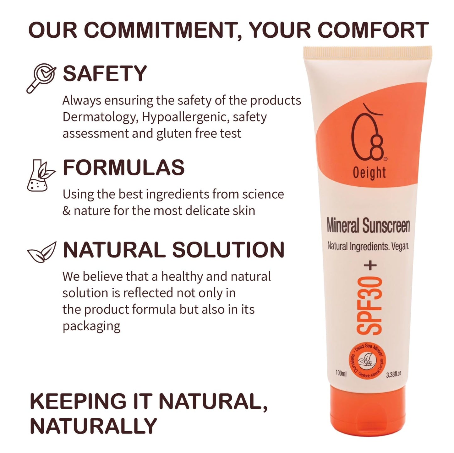 Oeight Mineral Sunscreen for Babies and Children, Baby Sunscreen Lotion Family Sun Protection with Mineral Shield Kids Dermatologist Recommended SPF for Natural UV Protection, Made in Israel