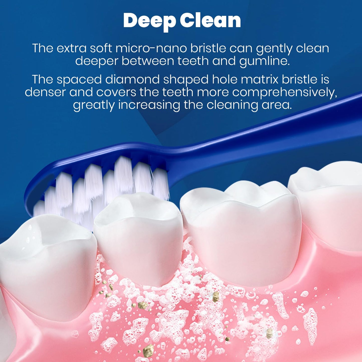 Frekare Extra Soft Toothbrushes for Adults - 10000 Micro Nano Bristles for Sensitive Teeth, Gum Recession and Elderly (Diamond Shaped Head, 6 Count)