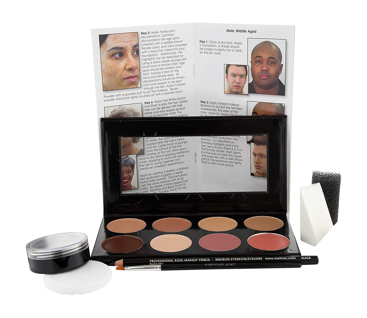 Mehron Makeup Mini-Pro Student Makeup Educational Kit (Medium/Olive) | Made in the USA