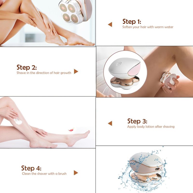 Electric Razors for Women Legs, Painless Hair Removal Device with LED Light, Faultless Shaver for Women, Personal Care Products, Instant (with Storage Bag and Adapter)