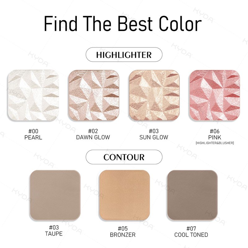 KYDA Face Sculpting Contour Palette, Smooth Matte Contour Pressed Powder, Ultra-fine Lightweight, Easy to Blend, Multiuse Baked Contour Makeup-TAUPE
