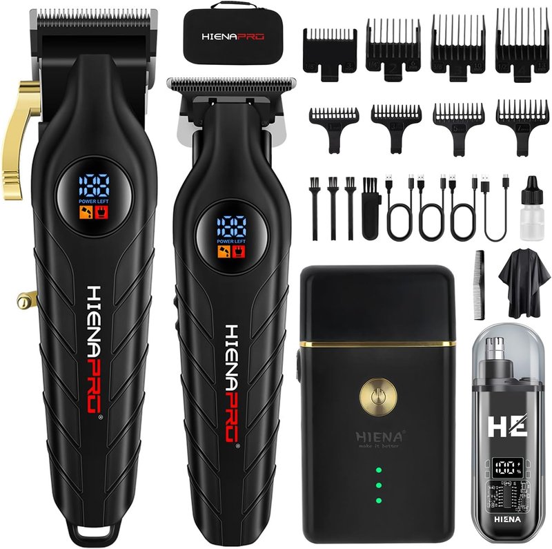 Professional Cordless Hair Clipper Set for Men - Beard Trimmers, Electric Foil Shaver & Nose Hair Trimmer | Rechargeable Grooming Kit