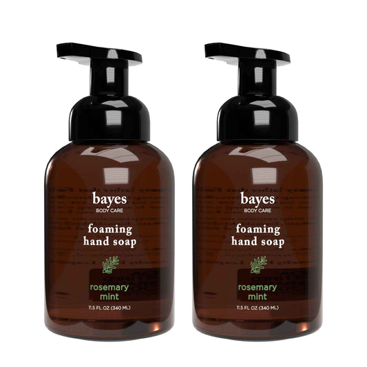 Bayes Foaming Hand Soap - Aromatic and Nourishing Hand Wash, Infused with Essential Oils - USDA Certified Biobased - 11.5 Ounce, Rosemary Mint, 2 Pack