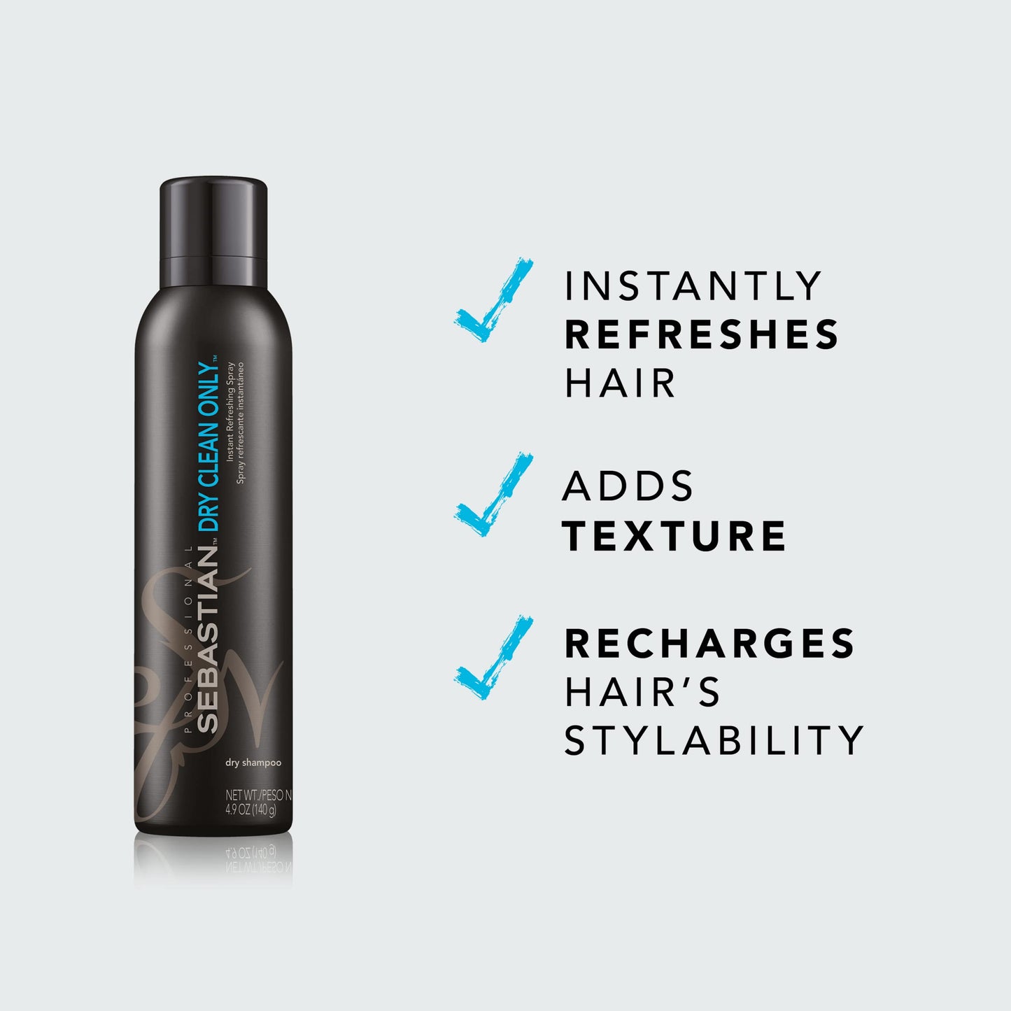 Sebastian Dry Clean Only Dry Shampoo, Instant Refreshing Spray, 4.9 oz