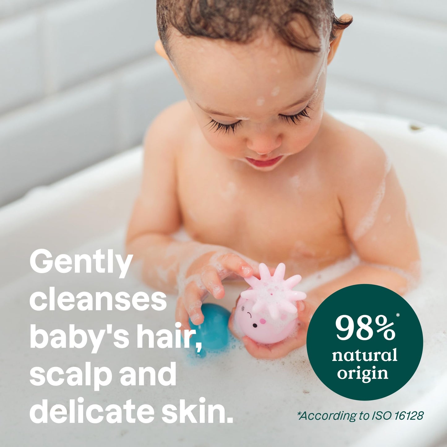 ATTITUDE 2-in-1 Hair and Body Foaming Baby Wash, EWG Verified Shampoo Soap, Dermatologically Tested, Made with Naturally Derived Ingredients, Vegan, Good Night, 10 Fl Oz