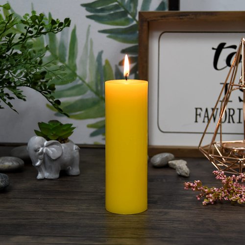 6 Inch Yellow Pillar Candle