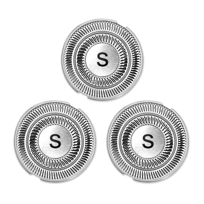 SweetLF 3 Pcs Replacement Shaver Head Blade Cutters IPX7 Waterproof Electric Razor Wet & Dry 3D Men’s Rotary Shaver SW-BC09