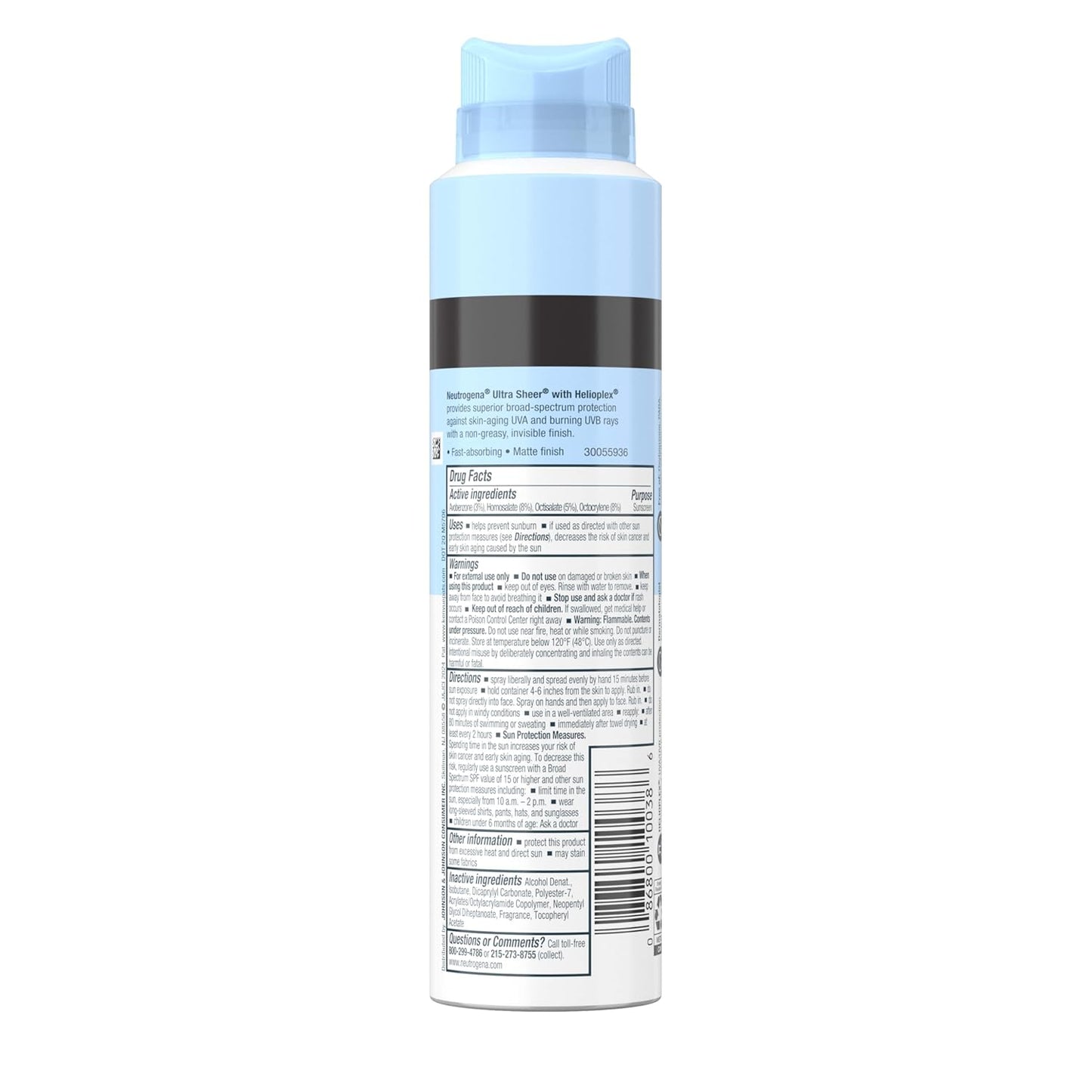 Neutrogena Ultra Sheer Sunscreen Spray SPF 30 - Lightweight, Non-Greasy UVA/UVB Protection | 5 oz, Pack of 3