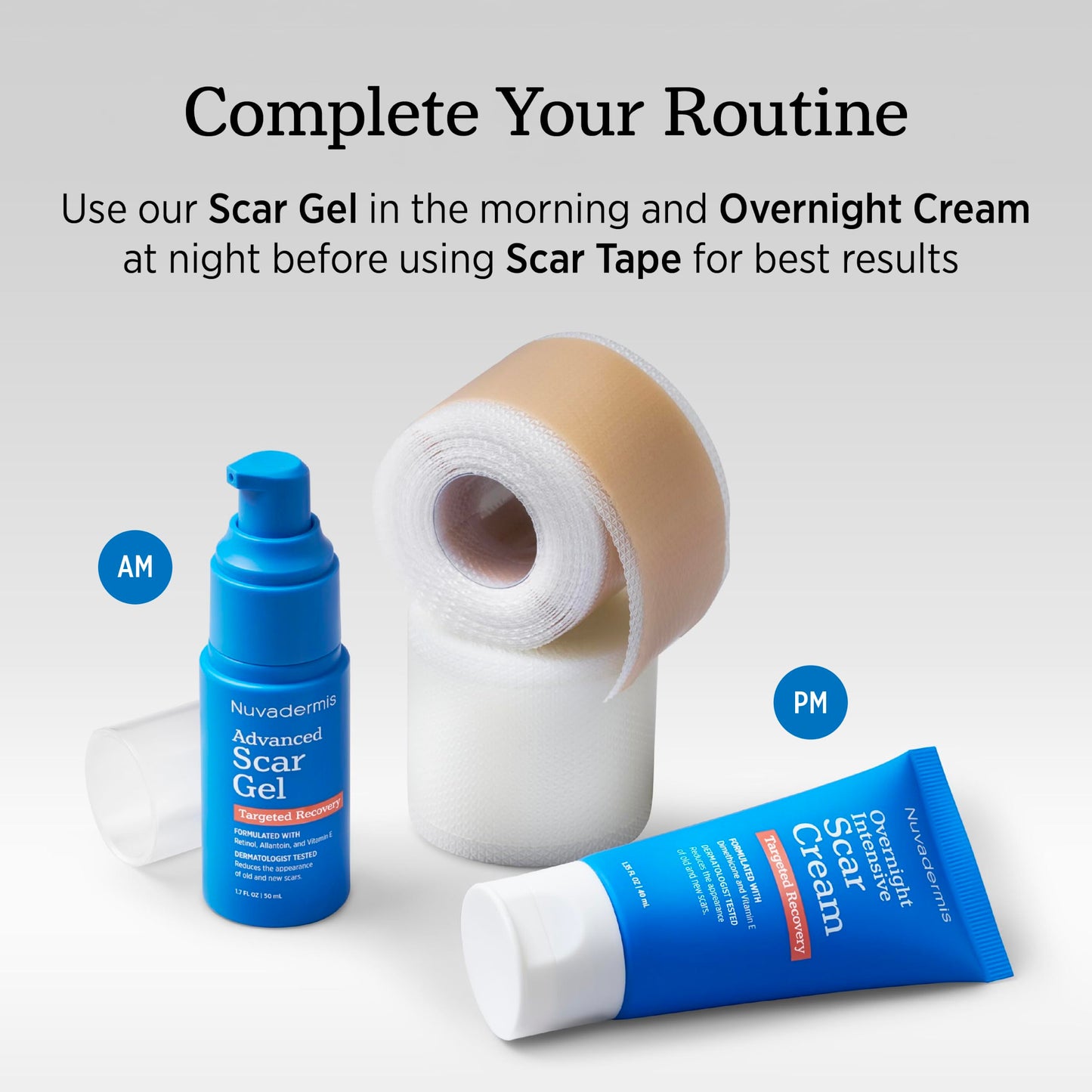 NUVADERMIS Overnight Intensive Scar Cream with Retinol, Allantoin, Vitamin E, Betaine – 1.35 Fl Oz PM Scar Cream Treatment for C-Sections, Keloids & Post-Surgery Care
