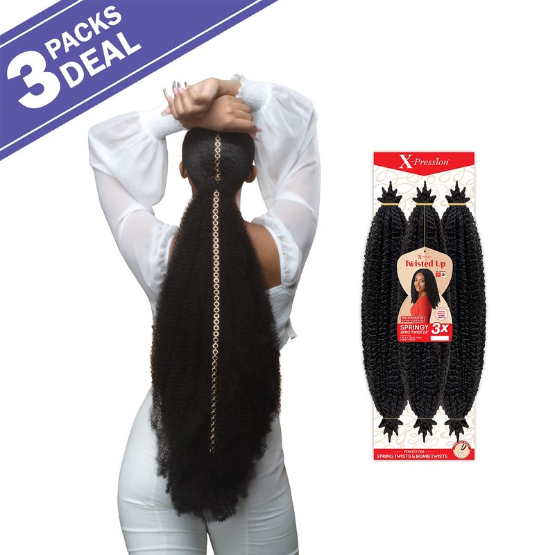 Outre Crochet Braids X-Pression Twisted Up 3X Springy Afro Twist 24" (3-pack, 4)