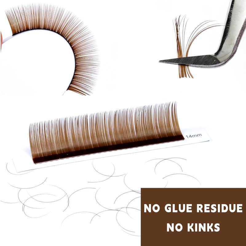 Colored Lash Extensions - Individual Cashmere Eyelash Extensions | Mixed Length 8-15mm, C/D/CC Curl, Dark Brown 0.05