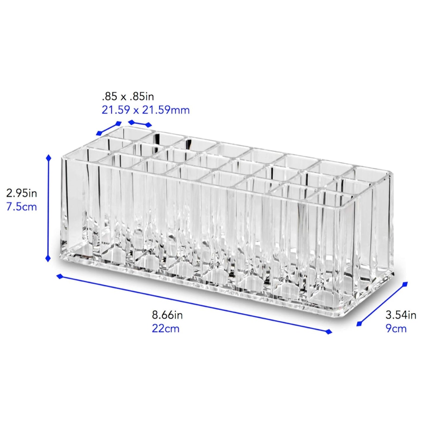 Acrylic Lipstick & Lip Gloss Organizer - 48 Space Clear Beauty Storage